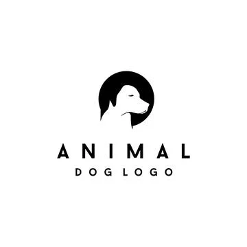 Dog as negative space logo design inspiration Stock Illustration