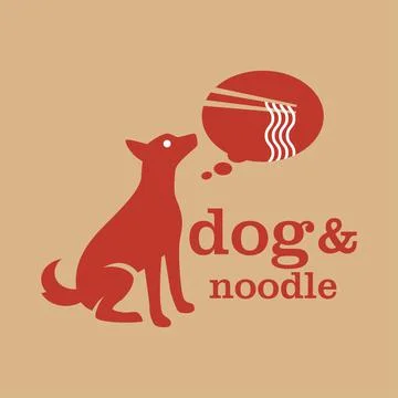 Dog Noodle Logo Stock Illustration