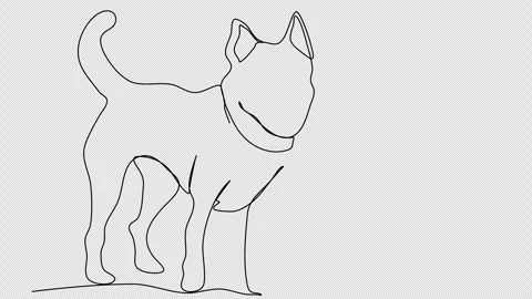Dog. One line drawing animation. Video clip with alpha channel. Stock Footage 271516633