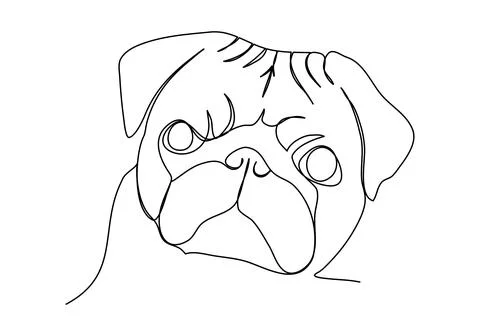 Dog. One line drawing vector illustration. Stock Illustration
