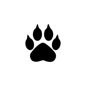 Dog or cat footprint vector icon illustration Paw prints, icon Vector Stock Illustration