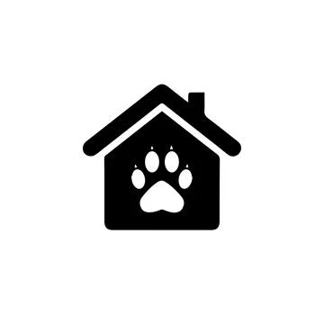 Dog or cat footprint vector icon illustration Paw prints, icon Vector Stock Illustration