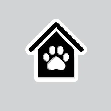 Dog or cat footprint vector icon illustration Paw prints, icon Vector Stock Illustration