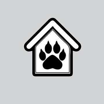 Dog or cat footprint vector icon illustration Paw prints, icon Vector Stock Illustration