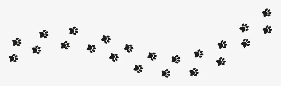 Dog or cat footprints vector, paw print vector Stock Illustration