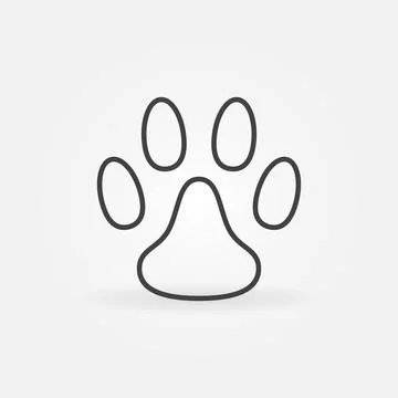 Dog or Cat Paw vector Footprint concept linear icon Illustrazione stock