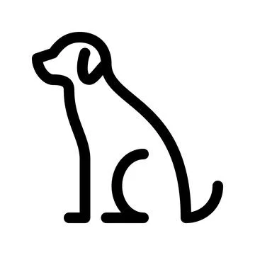 Dog outline icon. Editable stroke. Vector graphics Stock Illustration