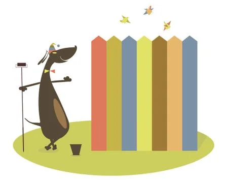 Dog a painter Stockillustratie