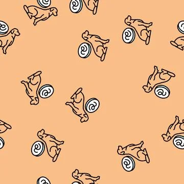 Dog parasite worm vector seamless pattern Stock-Illustration