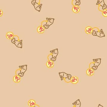 Dog parasite worm vector seamless pattern Stock-Illustration