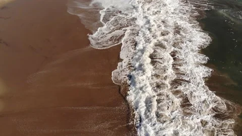 Dog Park Beach with Ocean Waves, California, Aerial View Stock Footage 146155034