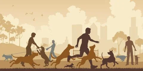 Dog park Stock Illustration