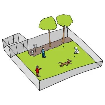 Dog park Stock Illustration