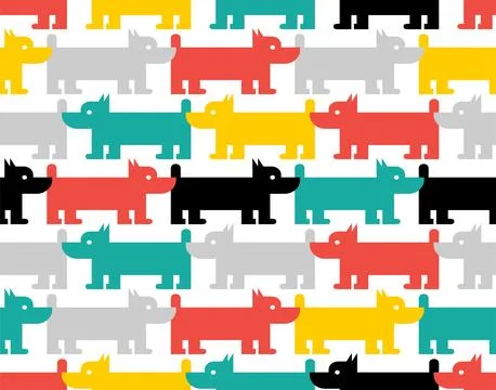 Dog pattern seamless. Pet background. Ornament of kids fabric Stock Illustration