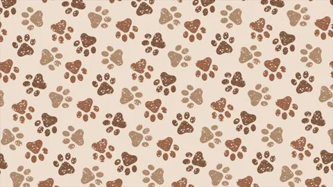 Dog paw print background on a seamless loop Stock Footage 302573805