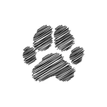 sketch of a dog paw print on Craiyon