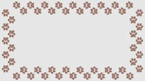 Dog paw prints frame on a seamless loop Stock Footage 303077069