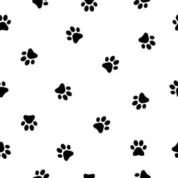 Dog paw seamless pattern background. Illustrazione stock
