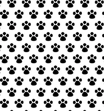 Dog paw seamless pattern vector Stock Illustration