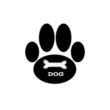 Dog paw on white background. Stock Illustration