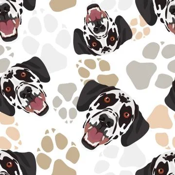 Dog paws Dalmatian pattern. Stock-Illustration