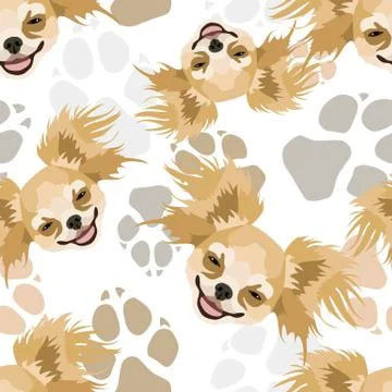 Dog paws pattern Chihuahua. Stock Illustration