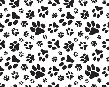 Dog paws, Seamless pattern Stock Illustration