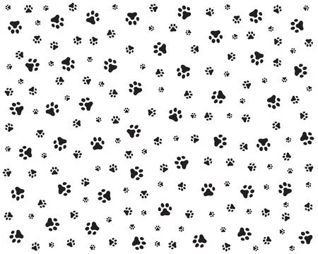 Dog paws, Seamless pattern Stock Illustration