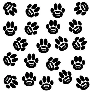Dog paws on white background. Stock Illustration