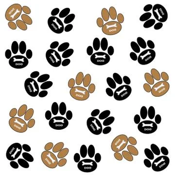 Dog paws on white background. Stock Illustration