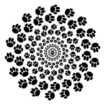 Dog paws on white background. Stock Illustration