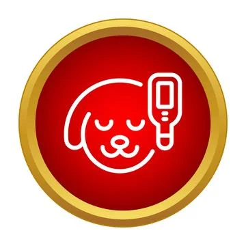 Dog pet animal checking temperature veterinary health icon Stock Illustration