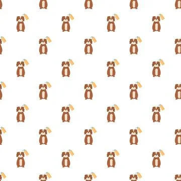 Dog pet grooming seamless pattern with shampoo bottle Illustrazione stock