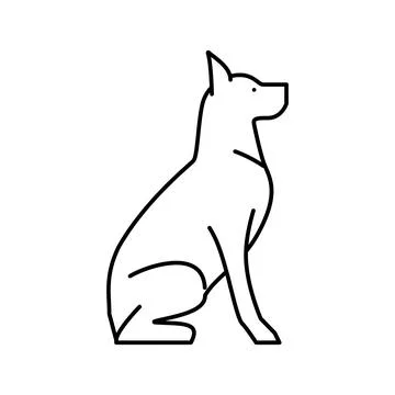 Dog pet line icon vector illustration Stockillustratie