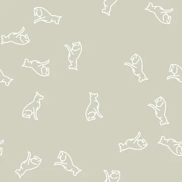 Dog pet line seamless pattern Illustrazione stock