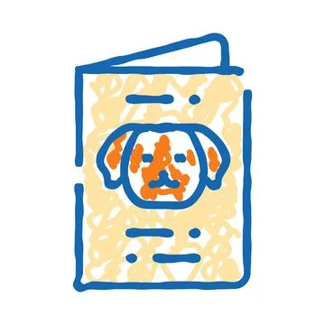 Dog pet passport identity document for travel Stock Illustration