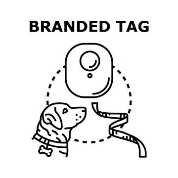 Dog pet tracking device concept branding Stock Illustration