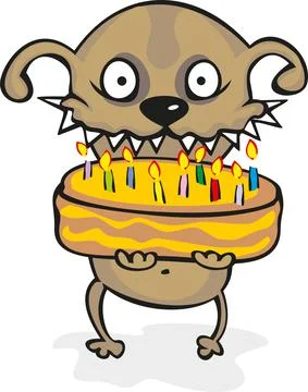 Dog with a pie Stock-Illustration