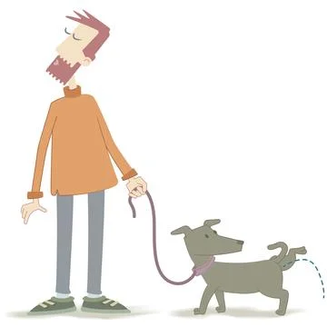 Dog pissing Stock Illustration