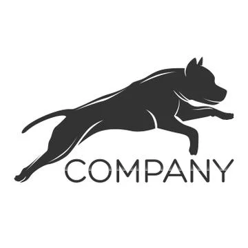 Dog Pitbull logo Stock Illustration