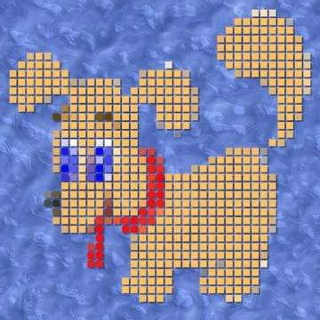 Dog pixelated image generated texture Stock Illustration