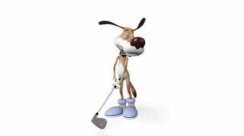 Dog playing golf. Stock Footage 24631585
