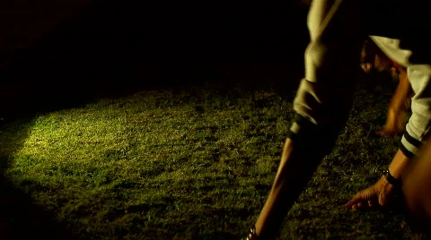 Dog Playing at Night 스톡 동영상 777159
