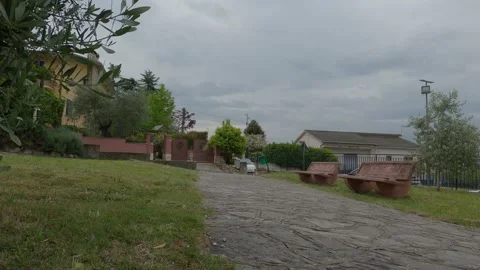 Dog playing in the small town of Pozzilli, Molise, Italy Vídeos de archivo 334233530