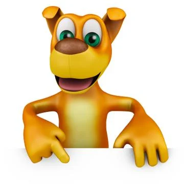 Dog is pointing down Illustrazione stock