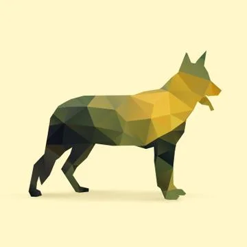 Dog polygon silhouette Stock Illustration