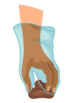Dog poo clean up, one step infographic. Vector poster about hygiene animal Stock Illustration