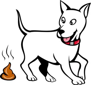 Dog with poo Stock Illustration