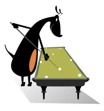 Dog pool player Stock Illustration