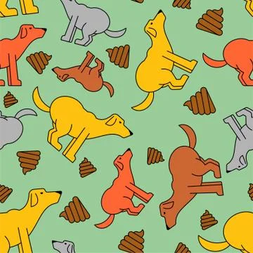 Dog poop pattern seamless. Pet shit background. vector texture Illustrazione stock